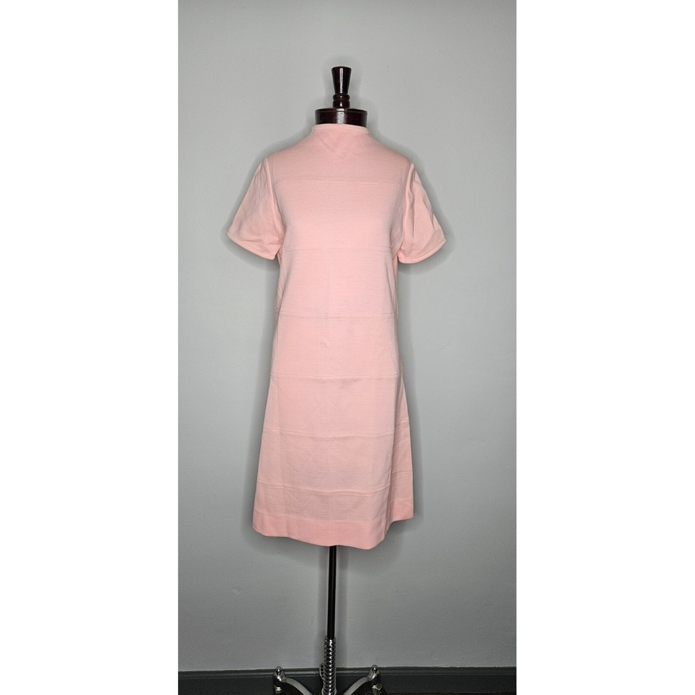 Vintage NWT 1960s Dalton Pink Horizontal Stripe Shift Dress Large